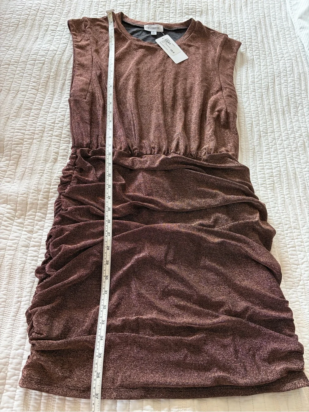 Evereve Sparkle Ruched Sheath Dress - Dusty Pink